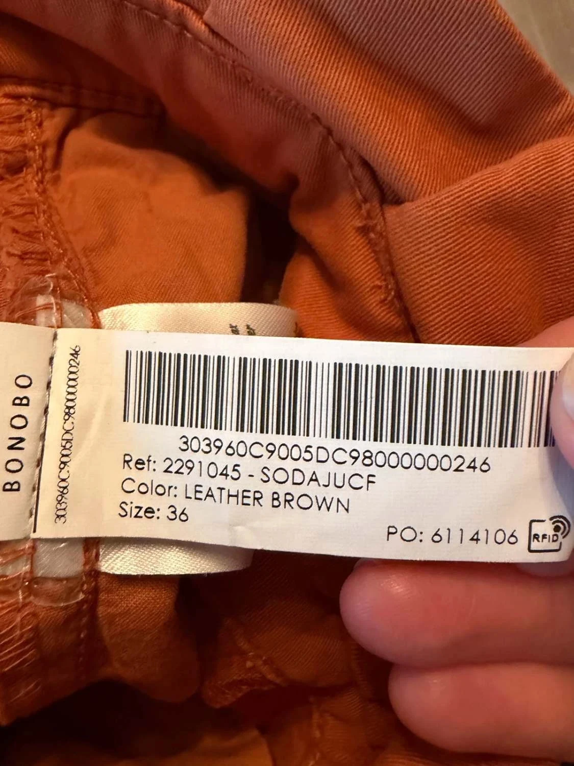 Falda de cintura alta Bonobo talla 36 color terracota con cinturón – photo 8